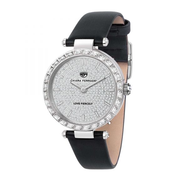 CHIARA FERRAGNI LADY LIKE 34MM 2H DIAMOND DUST DIAL BLACK STRAP