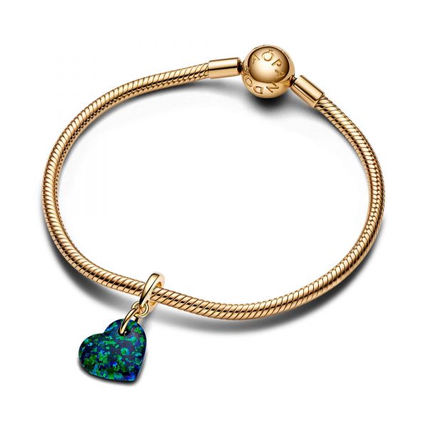 PANDORA Pendente Cuore Opale Verde e Blu