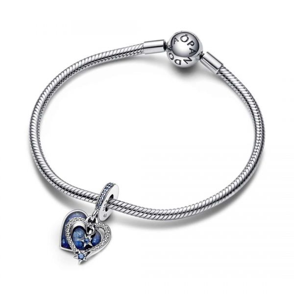 PANDORA Pendente Cuore e Stelle Blu