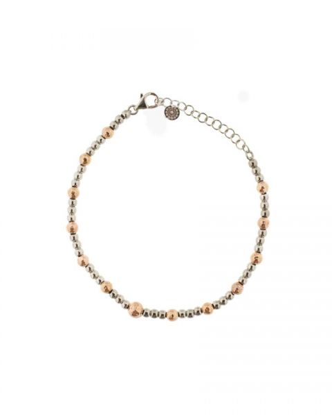 ALISEI Bracciale Palline Mix Martellate Ag925 Rodio e Rosè ALISEI