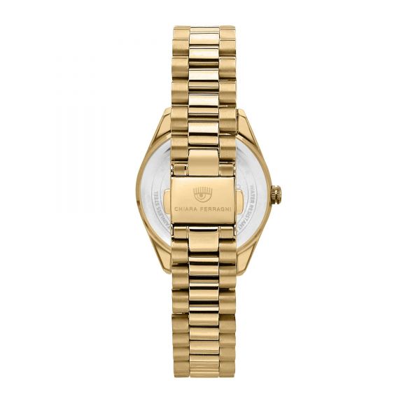 CHIARA FERRAGNI EVERY DAY 32MM 3H WHITE DIAL BRACELET YELLOW GOLD