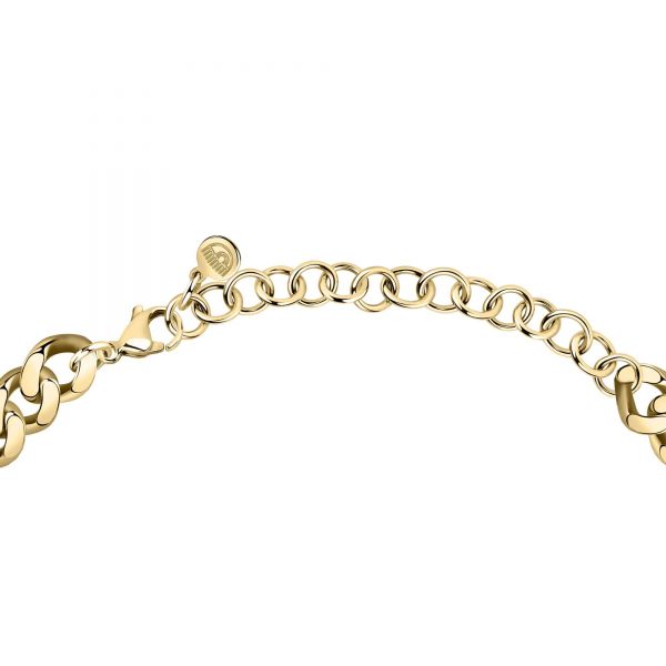 CHIARA FERRAGNI CHAIN NECKLACE YELLOW GOLD PAVE WHITE CZ 38+7CM