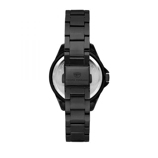 CHIARA FERRAGNI SPORT CERAMIC 36MM 3H BLACK DIAL BRACELET BLACK