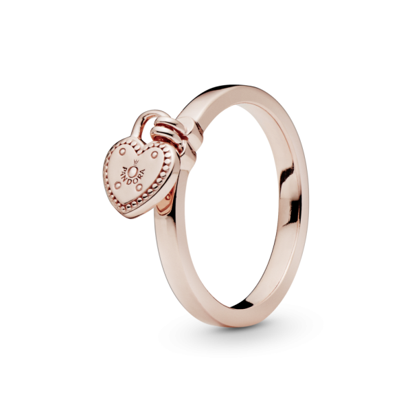 PANDORA Anello con lucchetto a forma di cuore