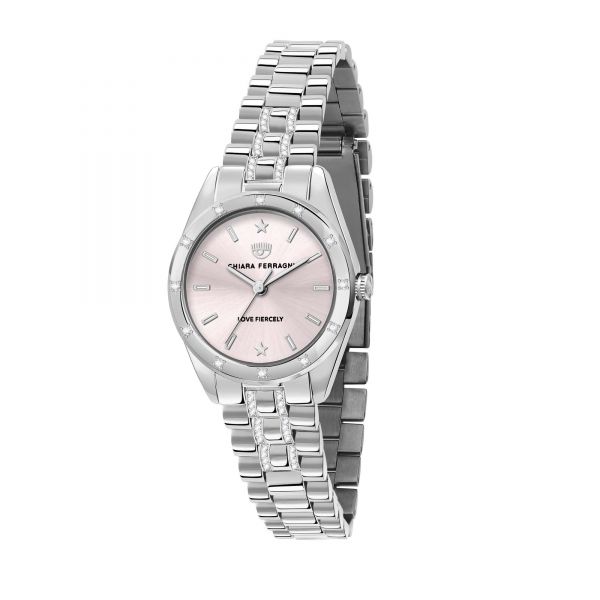 CHIARA FERRAGNI EVERYDAY 28MM 3H LIGHT ROSE DIAL BRACELET STAINLESS STEEL