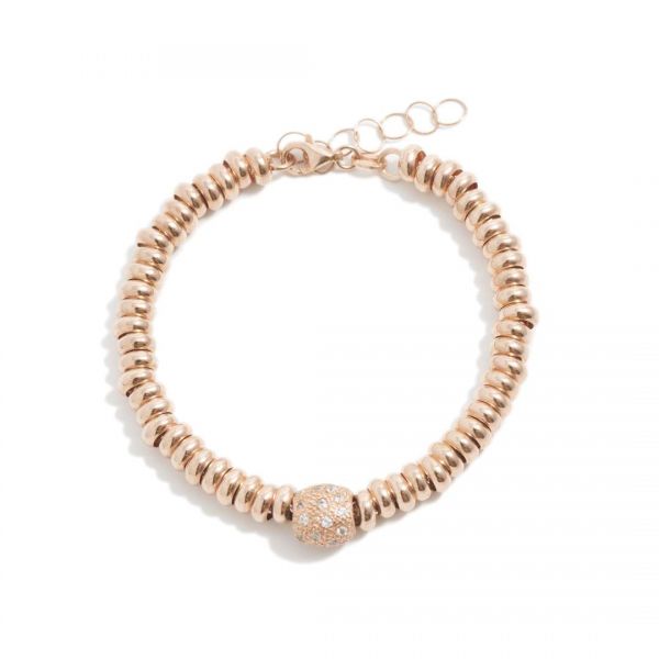 ALISEI B18- Bracciale rondelle con pepita bianca ag925 rosè