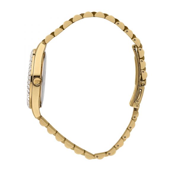 CHIARA FERRAGNI EVERYDAY 34MM 3H SILVER/WHITE DIAL BRACELET YELLOW GOLD