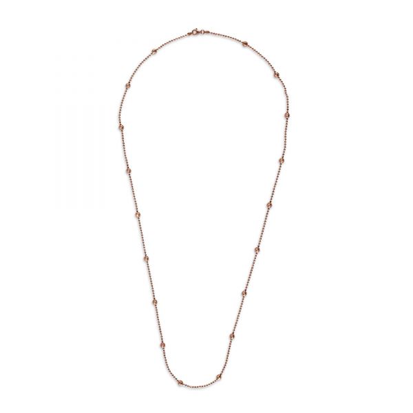 ALISEI C85- Collana Pallina Diamantata  Alternata ag925 rosè