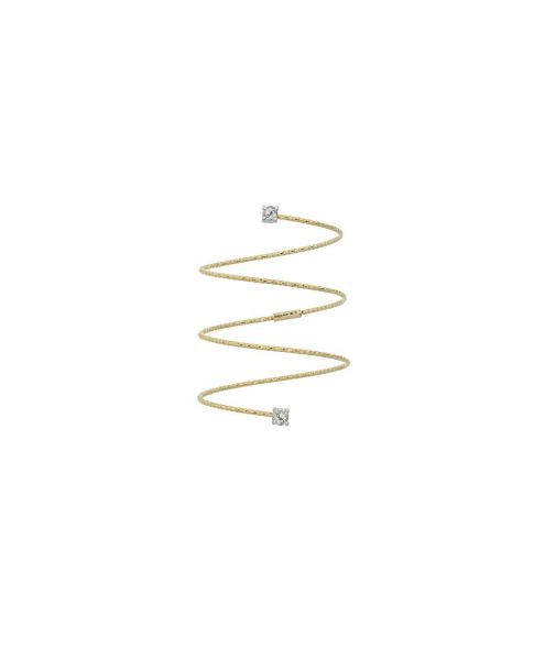 MAGIC WIRE SILENZIO Anello 1/2 Spirale in Oro Giallo 18kt e Diamanti