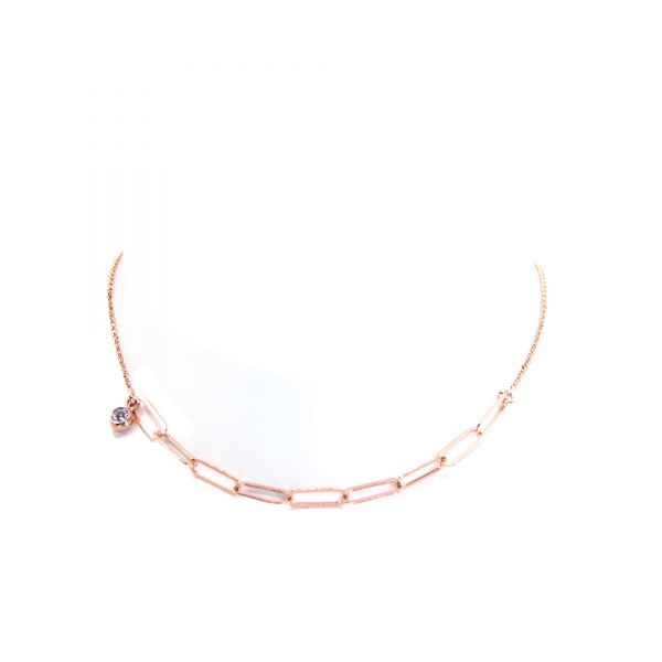 ALISEI C119- Collana losanga piccola cipollina ag925 rosè