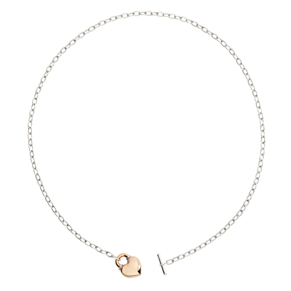 DoDo Collana Cuore Oro Rosa & Argento