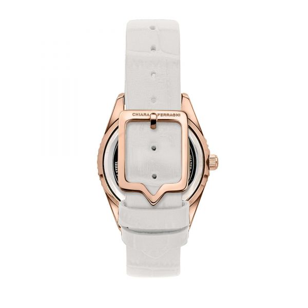 CHIARA FERRAGNI EVERYDAY 32MM 2H SILVERL/WHITE DIAL WHITE STRAP