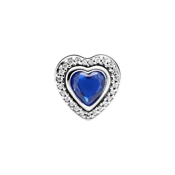 PANDORA Charm Cuore blu scintillante