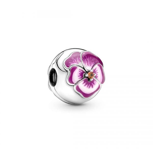 PANDORA Clip Viola del Pensiero Rosa