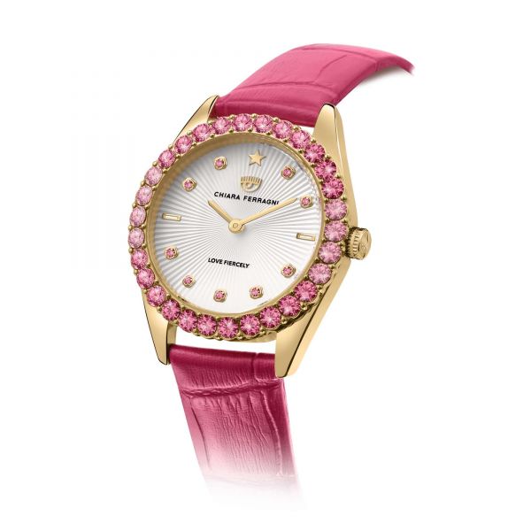 CHIARA FERRAGNI EVERYDAY 32MM 2H SILVERL/WHITE DIAL PINK STRAP