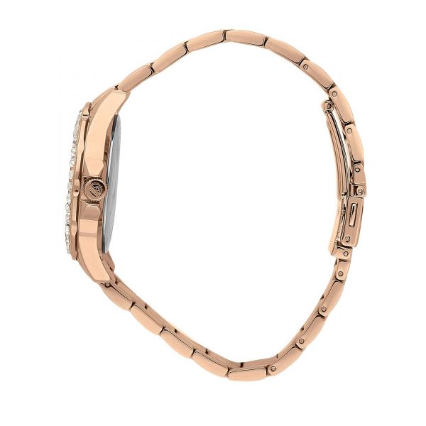 CHIARA FERRAGNI SPORT BAGUETTE 36MM 3H SILVER DIAL BRACELET ROSE GOLD