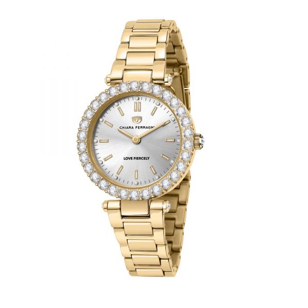 CHIARA FERRAGNI LADY LIKE 36MM 2H SILVER/WIHTE DIAL BRACELET YELLOW GOLD