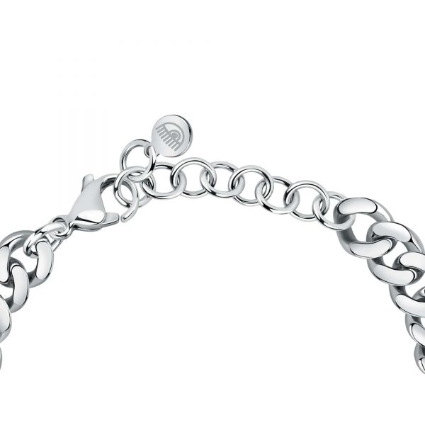 CHIARA FERRAGNI CHAIN BRACELET SILVER PAVE PINK CZ 160+30MM