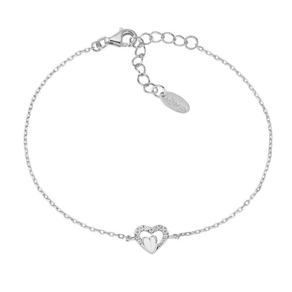 AMEN  Bracciale con Cuori e Zirconi