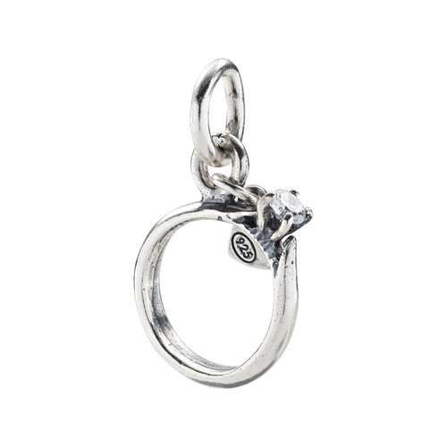 AMEN  Charm Anello Solitario Zircone 