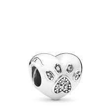 PANDORA Charm a cuore con zampa Amo il mio cucciolo