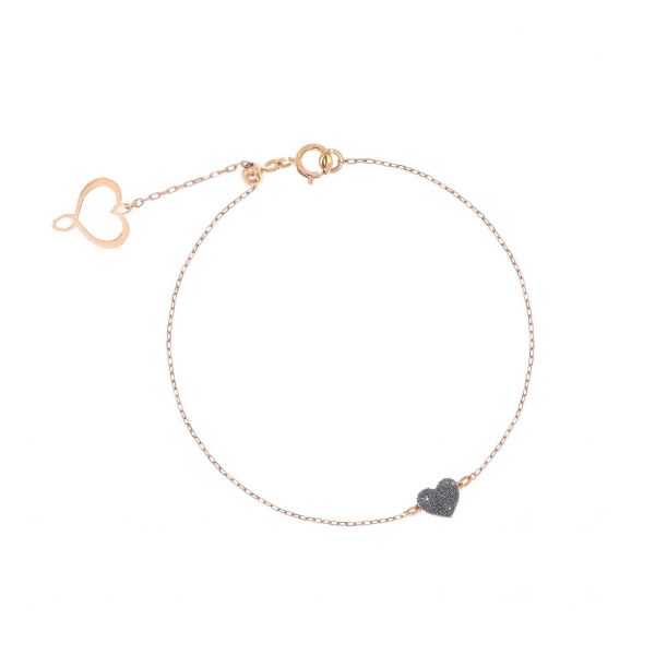 MAMAN et SOPHIE BRACCIALE 18KT CUORE POLVERE DIAMANTI CROMO