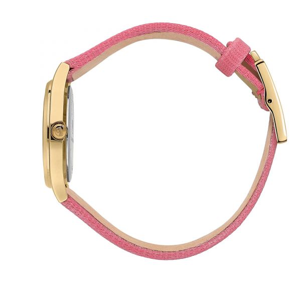 CHIARA FERRAGNI EVERYDAY 32MM 3H YELLOW GOLD DIAL PINK STRAP