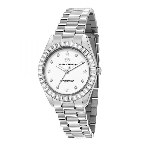 CHIARA FERRAGNI EVERYDAY 34MM 3H SILVER/WHITE DIAL BRACELET STAINLESS STEEL