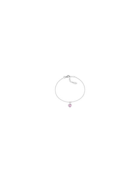 AMEN  Bracciale Cuore Zircone Rosa Charm