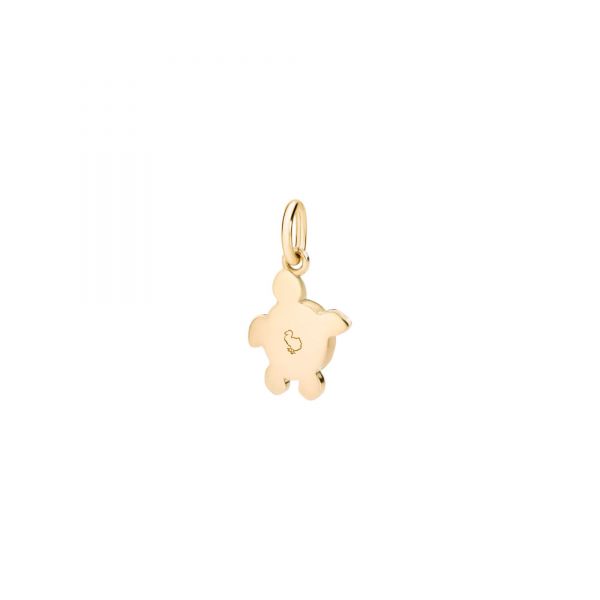 DoDo charm tartaruga marina in oro giallo 18K con 7 diamanti brown (ct 0,08) e 7 tsavoriti (ct 0,10)