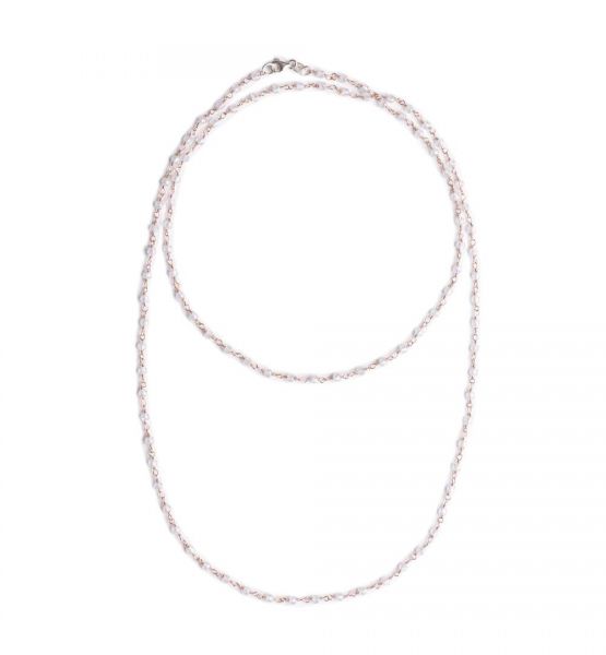 ALISEI C48- Collana Rosario Cristallo Ag925 Cm 80 rose'