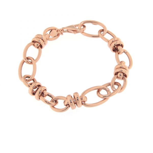 ALISEI B273- Bracciale ovali e rolò ag925rosè