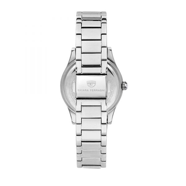 CHIARA FERRAGNI CONTEMPORARY 32MM 3H SILVER/WHITE STONES DIAL BRACELET STAINLESS STEEL