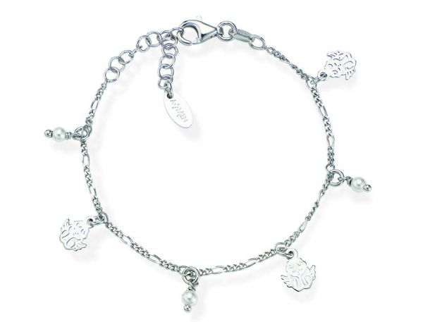 AMEN  Bracciale in AG925 e perle (Lung. 14+3cm)