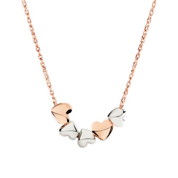 DoDo Collana Cuore Oro Rosa & Argento