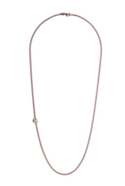 ALISEI C25- Collana Rolo' pend lat mini bianco ag925 rose' Cm 67